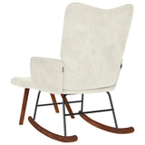 Chaise à bascule avec tabouret en velours crème