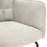 Chaise à bascule avec tabouret en velours crème