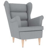 Fauteuil gris clair 74x84x100 cm tissu