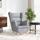 Fauteuil gris clair 74x84x100 cm tissu