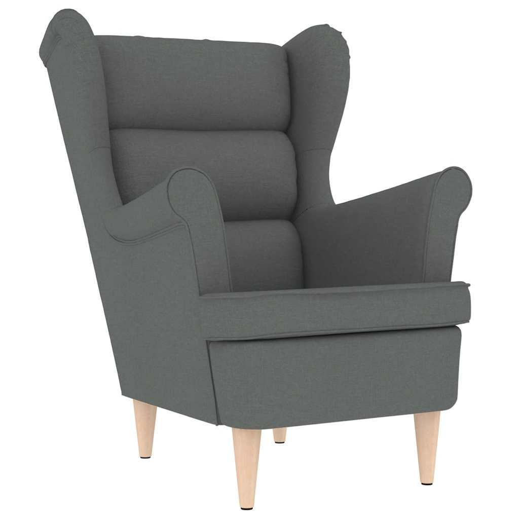 Fauteuil gris foncé 74x84x100 cm tissu