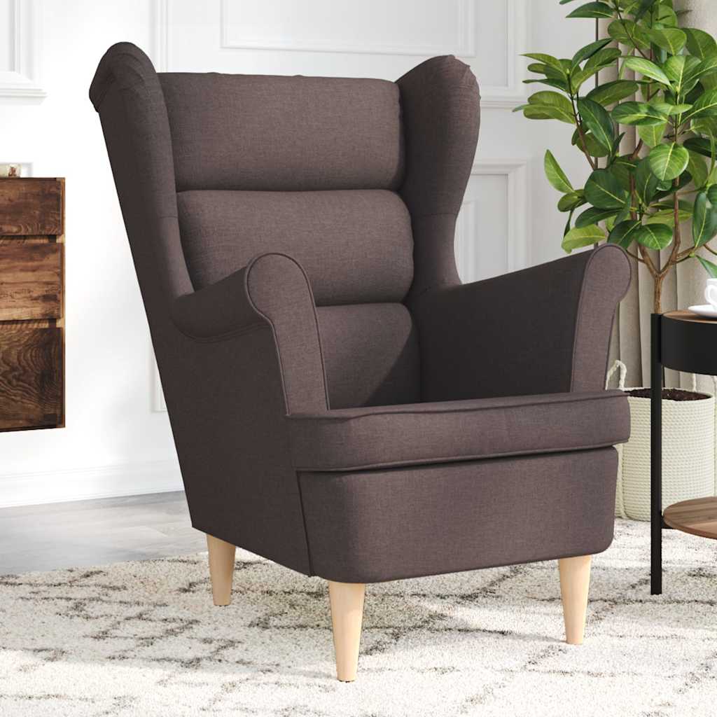 Fauteuil marron foncé 74x84x100 cm tissu