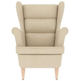 Fauteuil crème 74x84x100 cm tissu