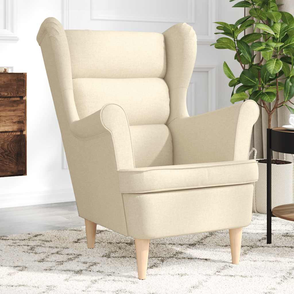 Fauteuil crème 74x84x100 cm tissu