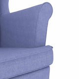 Fauteuil bleu jean 74x84x100 cm tissu