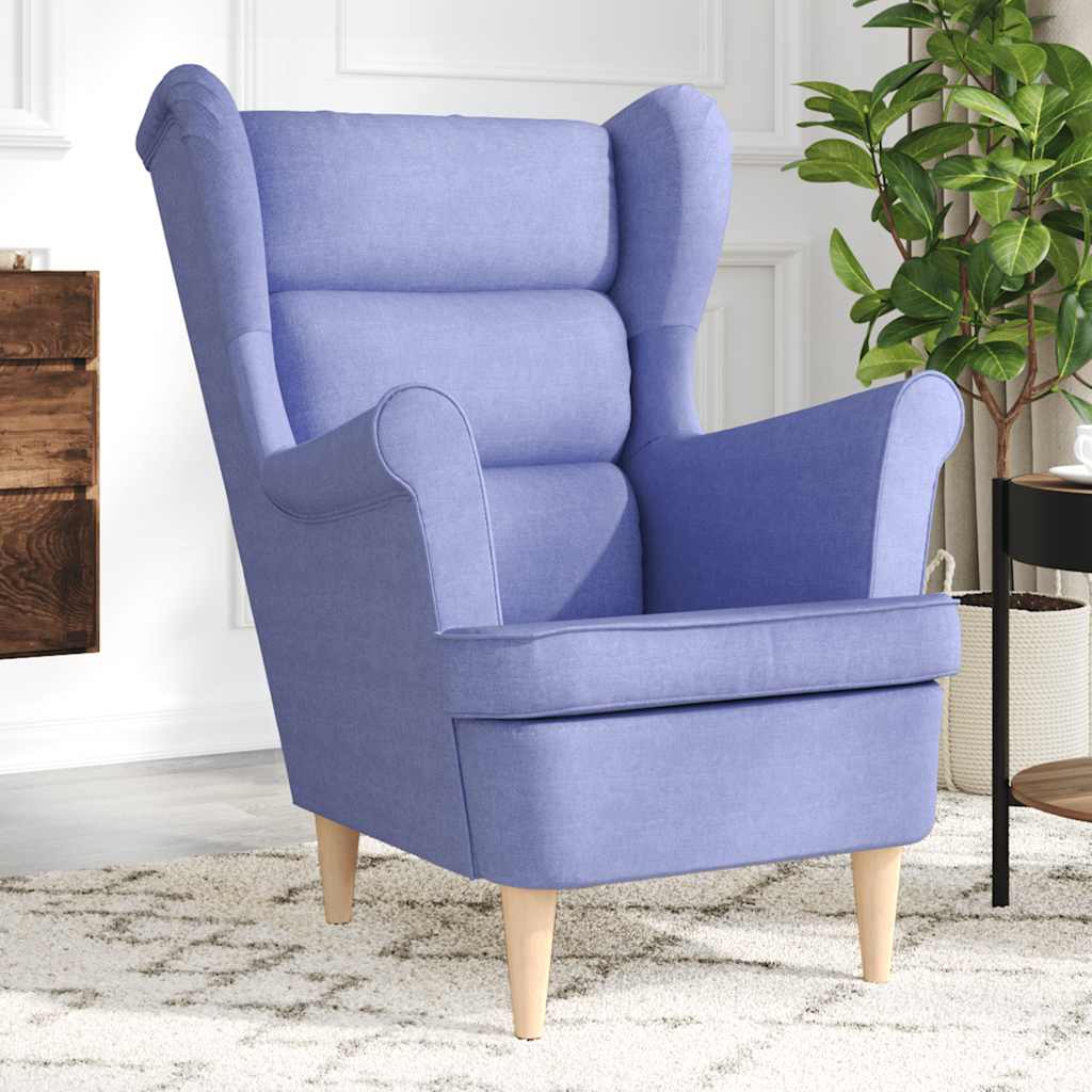 Fauteuil bleu jean 74x84x100 cm tissu