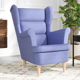 Fauteuil bleu jean 74x84x100 cm tissu