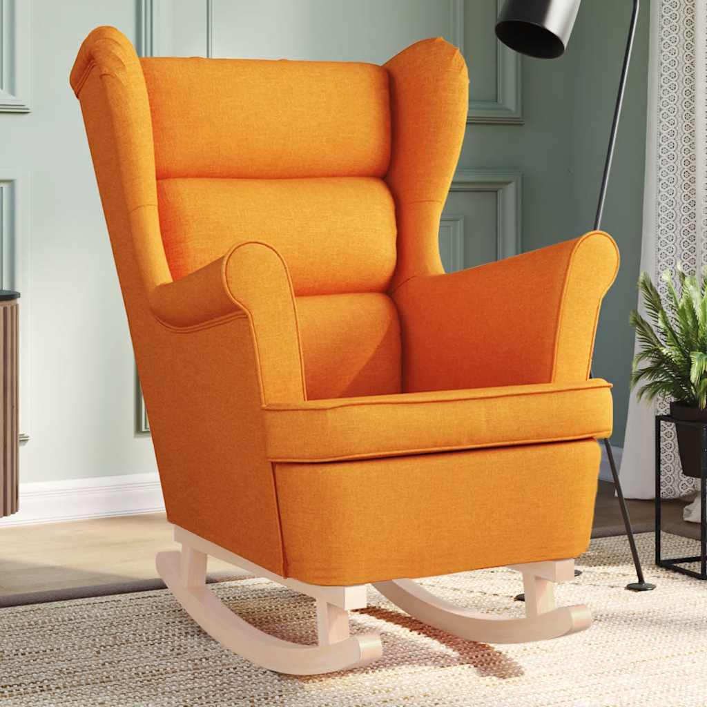 Chaise à bascule jaune foncé 74x90x102 cm tissu