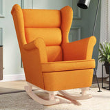 Chaise à bascule jaune foncé 74x90x102 cm tissu