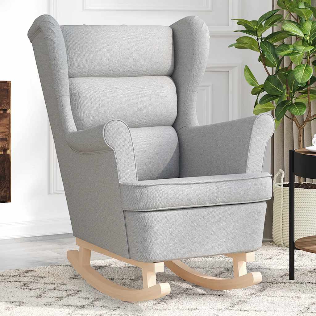 Chaise à bascule gris nuage 74x90x102 cm tissu