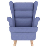 Chaise à bascule bleu jean 74x90x102 cm tissu