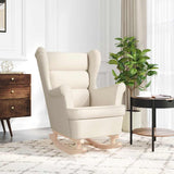 Chaise à bascule blanc 74x90x102 cm lin