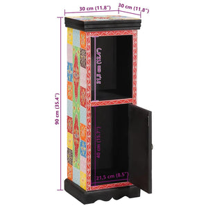 Commode Multicolore 30 x 30 x 90 cm Bois de manguier massif