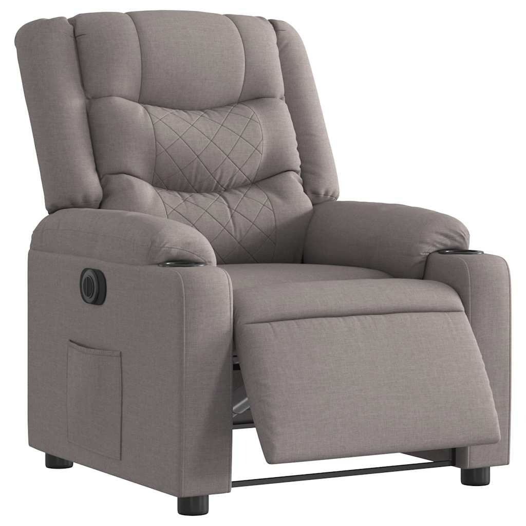 Fauteuil inclinable électrique Taupe Tissu