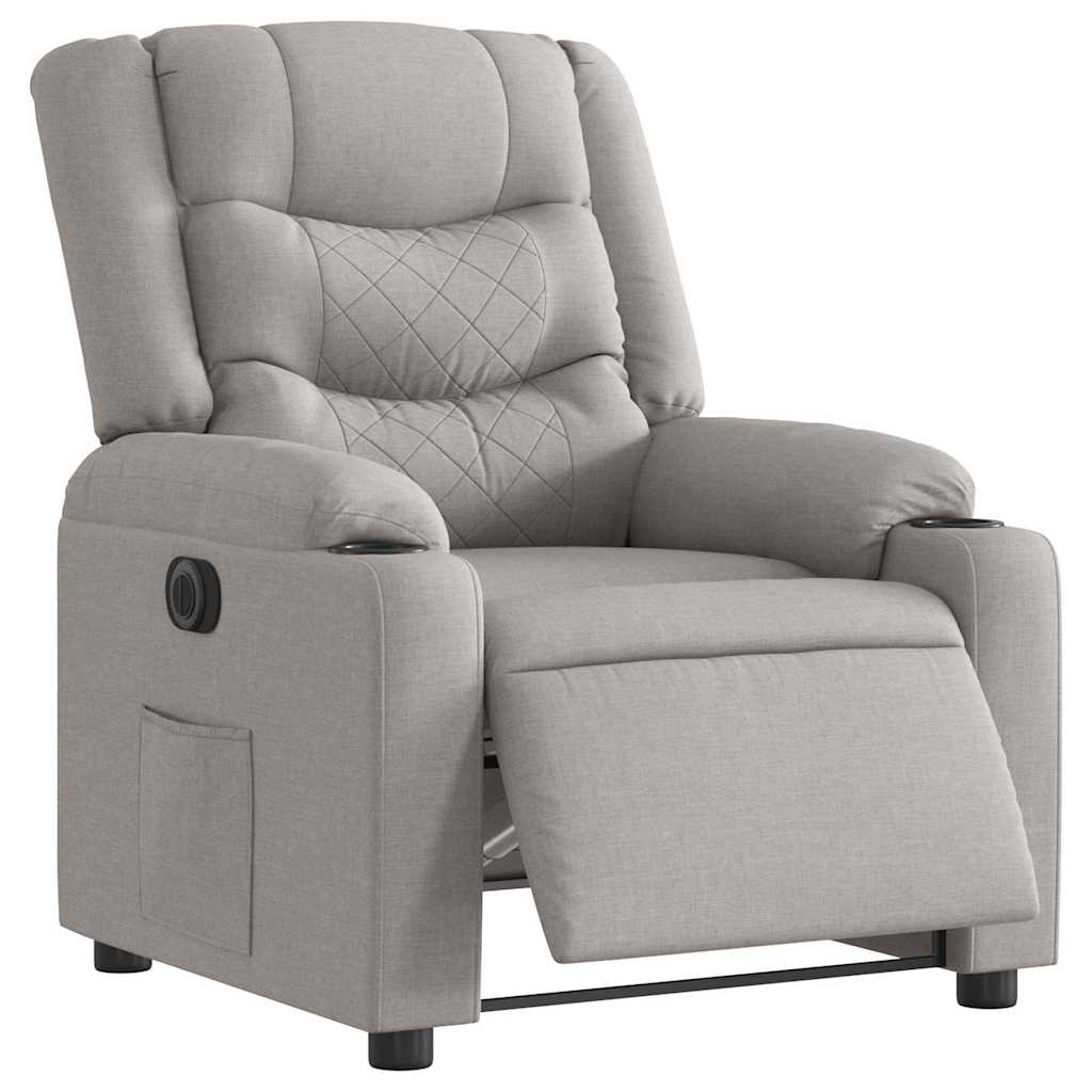 Fauteuil inclinable électrique gris nuage tissu