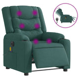 Fauteuil de massage inclinable électrique Vert foncé Tissu