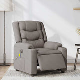 Fauteuil de massage inclinable électrique Taupe Tissu