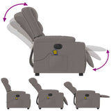 Fauteuil de massage inclinable électrique Taupe Tissu