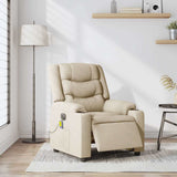 Fauteuil inclinable de massage électrique crème tissu