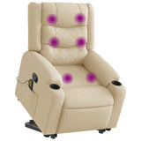 Fauteuil inclinable de massage Crème Tissu