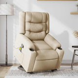 Fauteuil inclinable de massage Crème Tissu