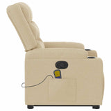 Fauteuil inclinable de massage Crème Tissu