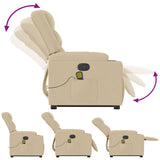 Fauteuil inclinable de massage Crème Tissu