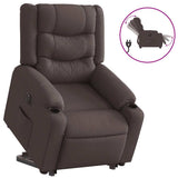 Fauteuil inclinable électrique marron foncé tissu