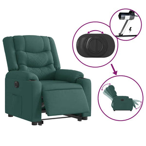 Fauteuil inclinable électrique vert foncé tissu