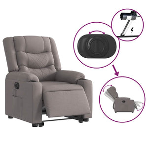 Fauteuil inclinable électrique taupe tissu