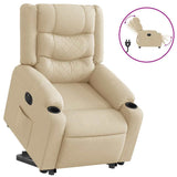 Fauteuil inclinable électrique crème tissu
