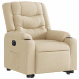 Fauteuil inclinable électrique crème tissu