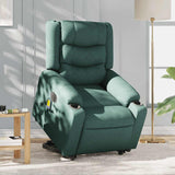 Fauteuil inclinable de massage électrique Vert foncé Tissu