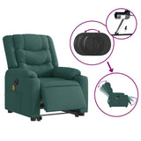 Fauteuil inclinable de massage électrique Vert foncé Tissu