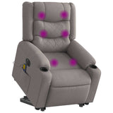 Fauteuil inclinable de massage électrique Taupe Tissu