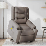 Fauteuil inclinable de massage électrique Taupe Tissu