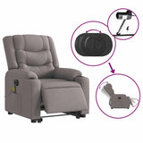 Fauteuil inclinable de massage électrique Taupe Tissu