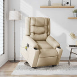 Fauteuil inclinable de massage électrique Crème Tissu