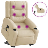 Fauteuil inclinable de massage électrique Crème Tissu
