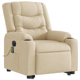 Fauteuil inclinable de massage électrique Crème Tissu