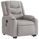 Fauteuil inclinable de massage électrique gris nuage tissu