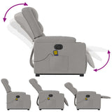 Fauteuil inclinable de massage électrique gris nuage tissu