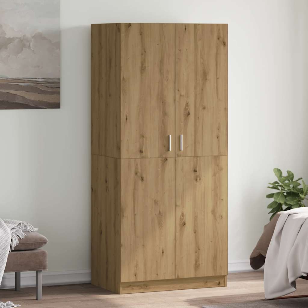 Garde-robe chêne artisanal 80x52x180 cm bois d'ingénierie