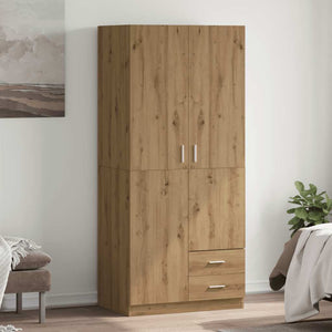 Garde-robe chêne artisanal 80x52x180 cm bois d'ingénierie