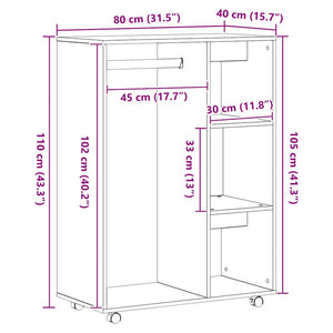 Garde-robe chêne artisanal 80x40x110 cm bois d'ingénierie