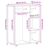 Garde-robe chêne artisanal 80x40x110 cm bois d'ingénierie