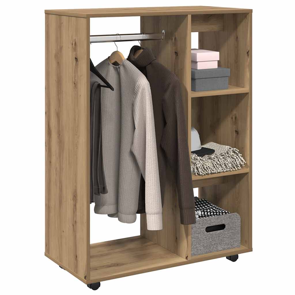 Garde-robe chêne artisanal 80x40x110 cm bois d'ingénierie