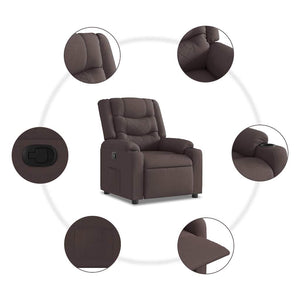 Fauteuil inclinable Marron foncé Tissu