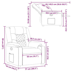 Fauteuil inclinable Marron foncé Tissu
