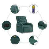 Fauteuil de massage inclinable Vert foncé Tissu